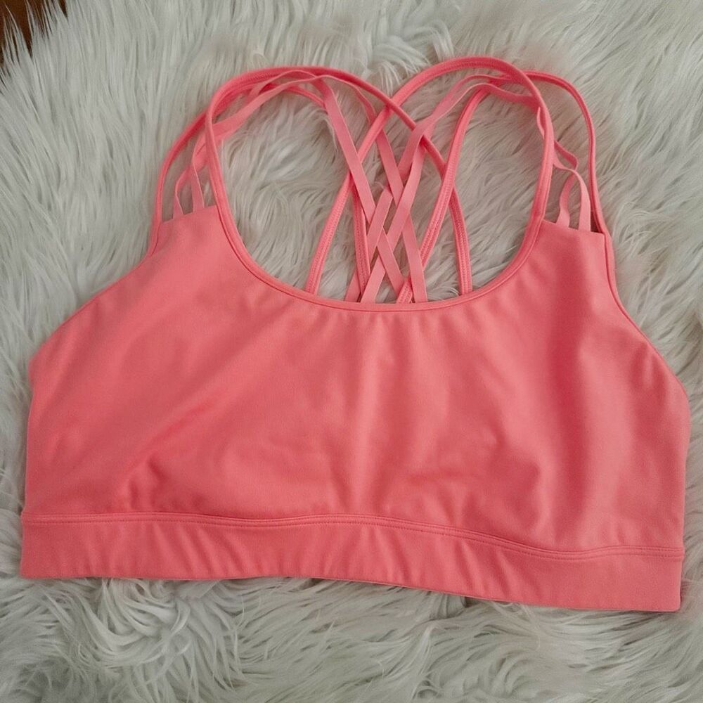 VICTORIA'S SECRET | Strappy Back Sports Sport‎ Bra Coral Pink Soft | Size XL